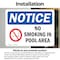 Signmission No Smoking In Pool Area OSHA Notice Sign, Vinyl Decal, 10in W x 7in L, 2PK OS-2PACK-NS-D-710-L-16184 - alternate 2